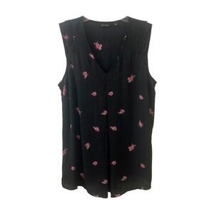 Stork & Babe Maternity Chiffon Top Summer Floral Flowy Sleeveless Women‘s M